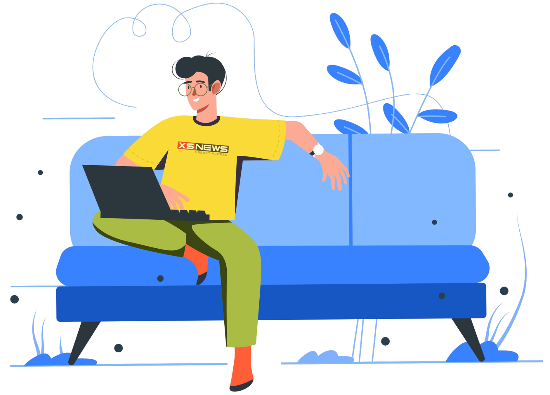 Ein illustrierter Eindruck davon, wie das Usenet funktioniert